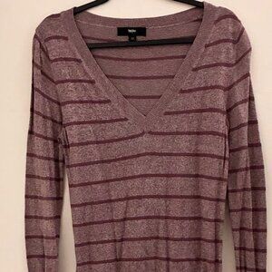 Mossimo Striped V-Neck Knit Sweater – Size Medium